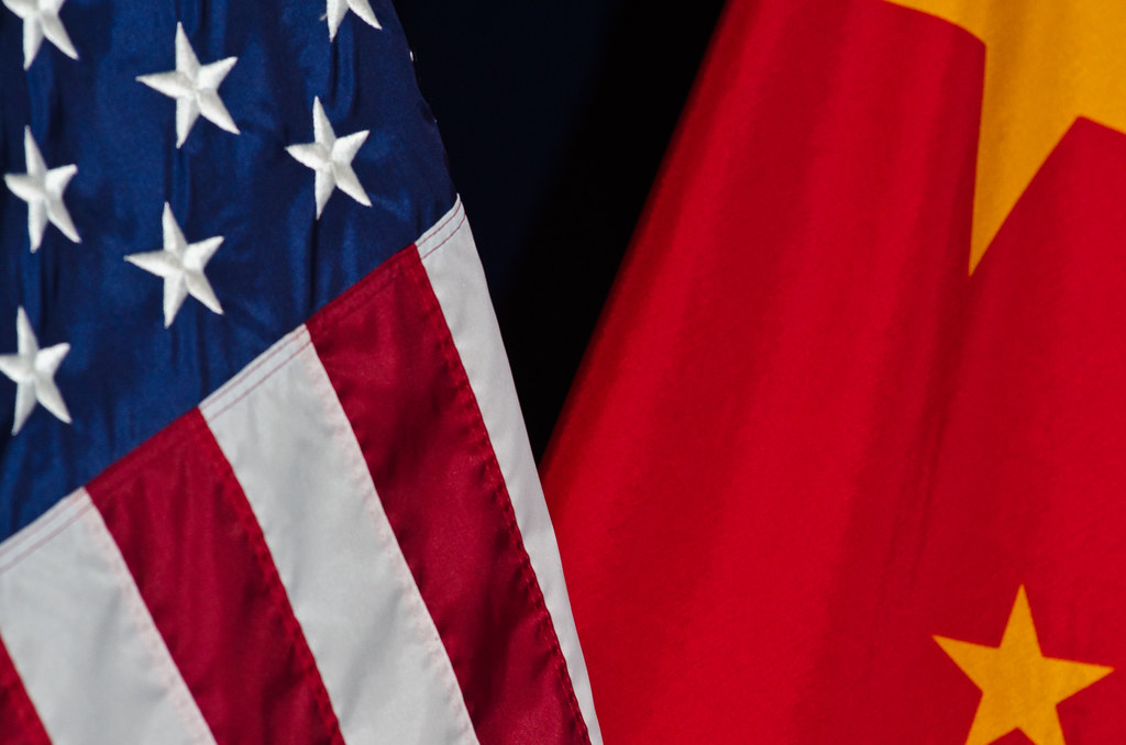Flag of China and USA